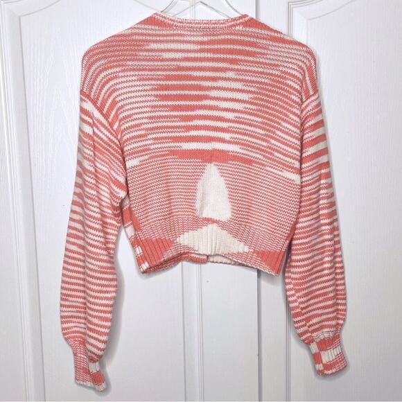 Ciao Lucia Varese Cotten Jacquard-Knit Cardigan in Blush Size Small - Picture 6 of 15